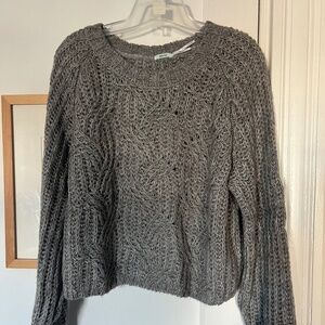 Urban Outfitters Kimchi Blue Women's Cable Knit Crewneck Sweater - Gray - Size S